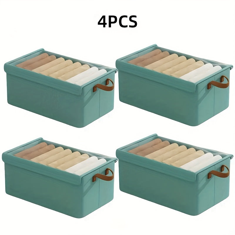 4\u002F2pcs Large Cationic Fabric Storage Box, Foldable Flat Design with Visible Lid and Handles, Space-Saving Closet Organizer for Clothes, Blankets, Bedding & Toys, Dormitory or Under-Bed Storage, Under-Bed Storage