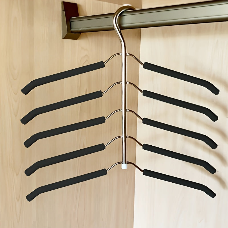 Set of 3 Clothing Hangers Designed to Save Space Without Leaving Marks in a Five-Tier Wardrobe, Featuring a Swivel Storage Option for Suits, Shirts, T-Shirts, And Jackets