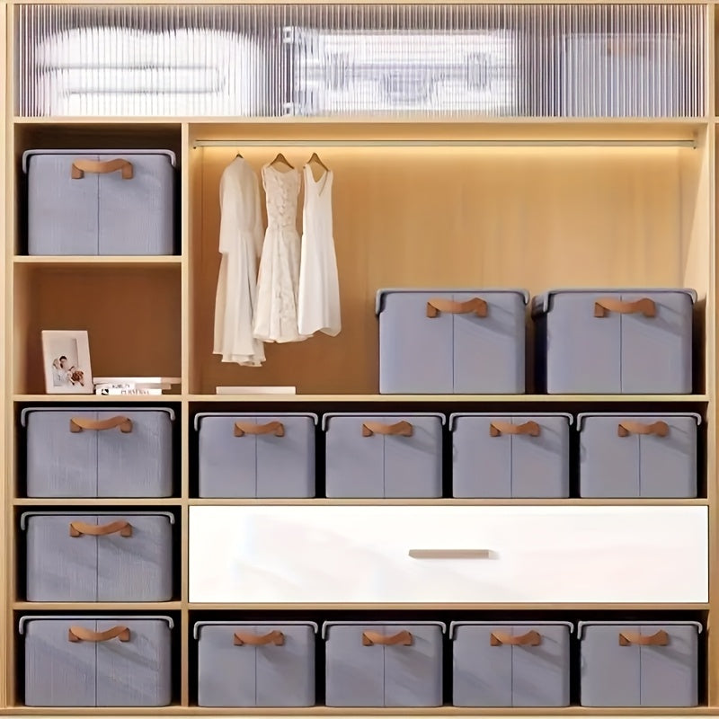 4\u002F2pcs Large Cationic Fabric Storage Box, Foldable Flat Design with Visible Lid and Handles, Space-Saving Closet Organizer for Clothes, Blankets, Bedding & Toys, Dormitory or Under-Bed Storage, Under-Bed Storage