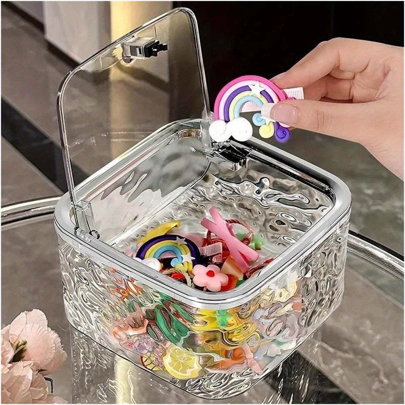 1Pc Laundry Pods Container with Pop-Up Lid, Desktop Clutter Storage Box, Laundry Pod Holder Holds 120+ Laundry Pods, Easy to See Dishwasher Pod Laundry Containers for Laundry Room Organization Storage Decor Baskets, Bins & Containers