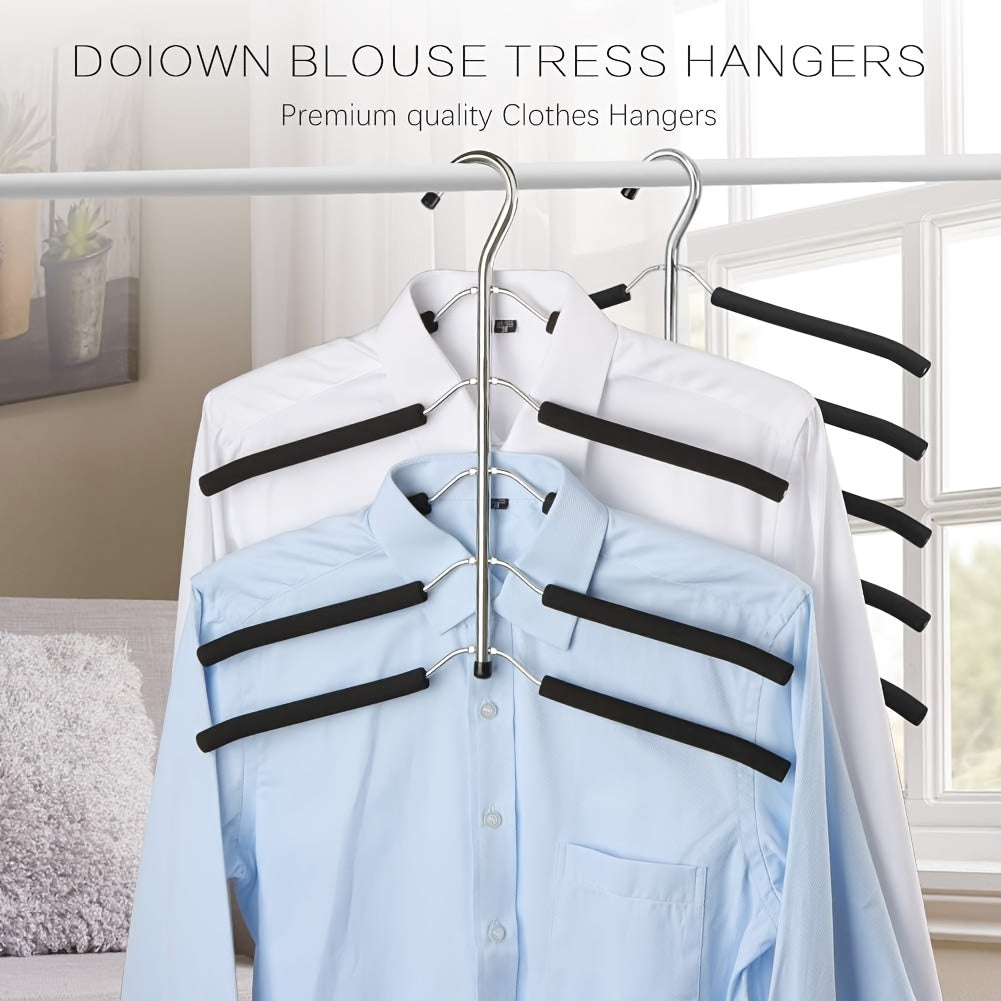 Set of 3 Clothing Hangers Designed to Save Space Without Leaving Marks in a Five-Tier Wardrobe, Featuring a Swivel Storage Option for Suits, Shirts, T-Shirts, And Jackets