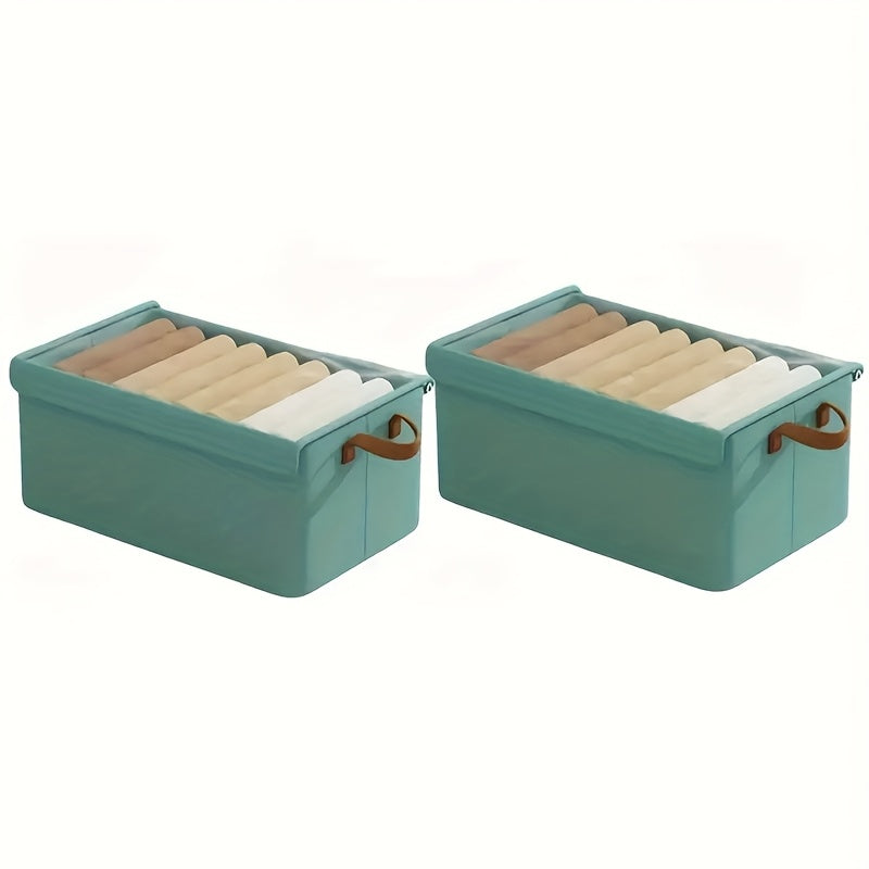 4\u002F2pcs Large Cationic Fabric Storage Box, Foldable Flat Design with Visible Lid and Handles, Space-Saving Closet Organizer for Clothes, Blankets, Bedding & Toys, Dormitory or Under-Bed Storage, Under-Bed Storage