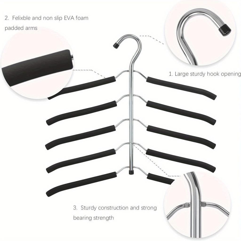 Set of 3 Clothing Hangers Designed to Save Space Without Leaving Marks in a Five-Tier Wardrobe, Featuring a Swivel Storage Option for Suits, Shirts, T-Shirts, And Jackets