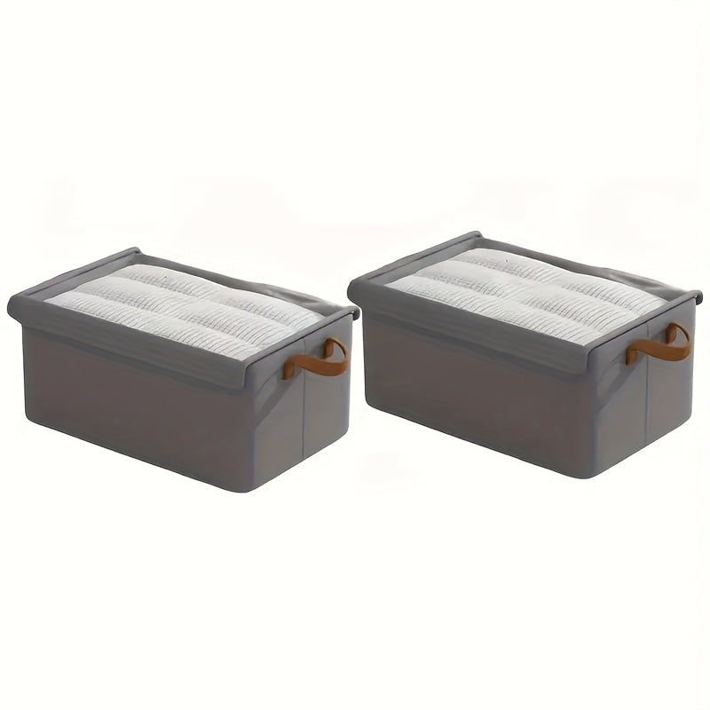 4\u002F2pcs Large Cationic Fabric Storage Box, Foldable Flat Design with Visible Lid and Handles, Space-Saving Closet Organizer for Clothes, Blankets, Bedding & Toys, Dormitory or Under-Bed Storage, Under-Bed Storage