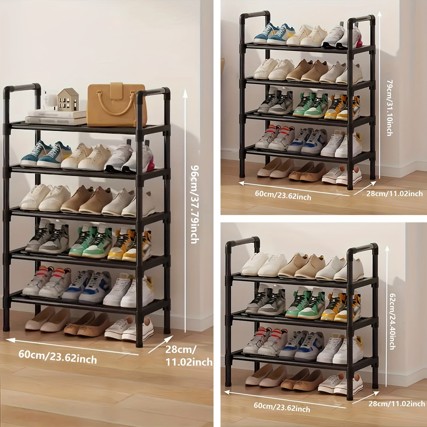 1pc Heavy-Duty Metal Shoe Rack with Multi-Tier -Standing Shelf, Space-Saving Shoe Storage Suitable for Doorway, Bedroom, Corridor - Sturdy Shoe Shelf with Frame & Layered Shelves for Small Apartments, Modern Shoe Cabinet