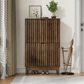 Shoe Storage Cabinet with Doors for Entryway Wood Hidden Shoe Organizer for Heels, Boots, Slippers