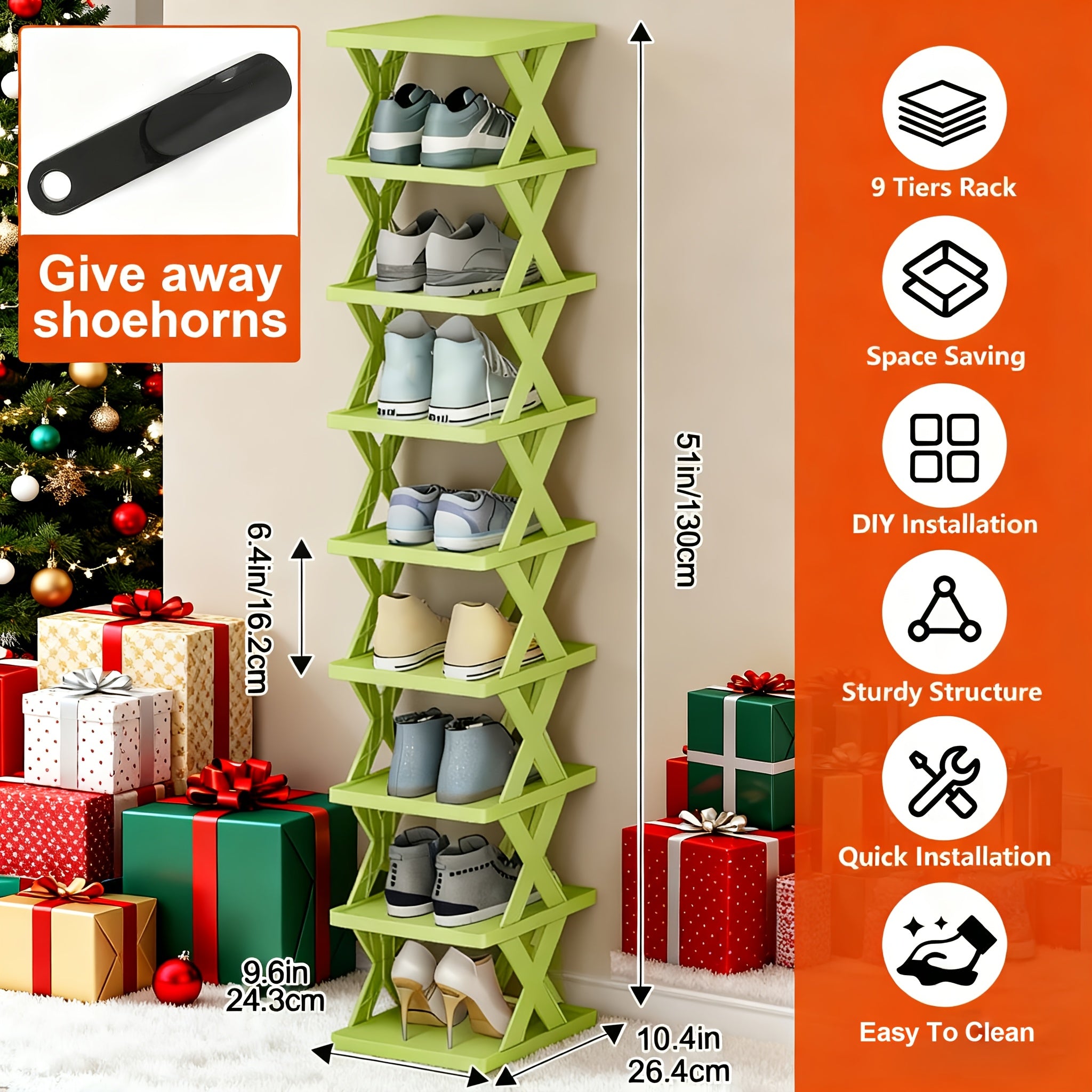 9\u002F6-Tier Shoe Rack, Space-Saving Vertical Shoe Organizer for Entryway, Bedroom, Hallway, Living Room, Dorm - Stackable Plastic Shoe Storage Shelf, Easy Assembly, Black\u002FPink\u002FMulti-Color Options