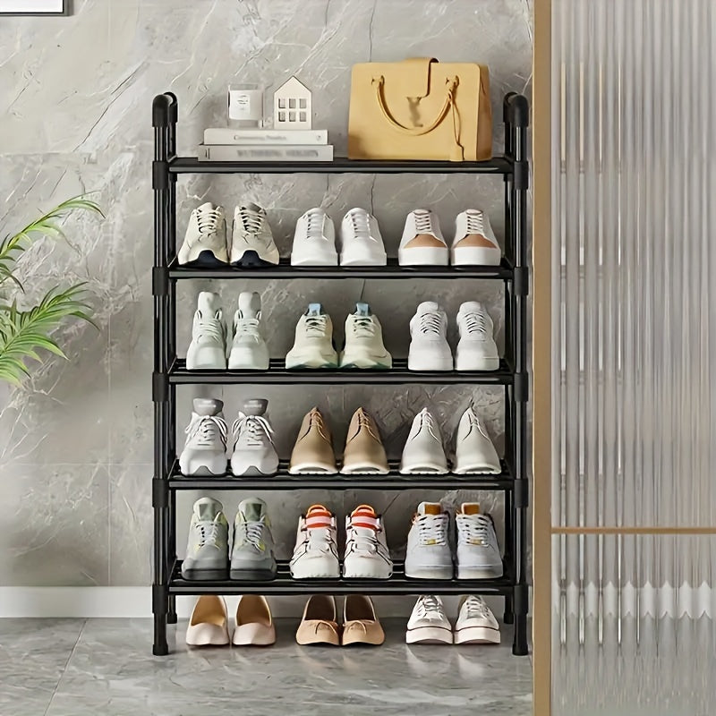 1pc Heavy-Duty Metal Shoe Rack with Multi-Tier -Standing Shelf, Space-Saving Shoe Storage Suitable for Doorway, Bedroom, Corridor - Sturdy Shoe Shelf with Frame & Layered Shelves for Small Apartments, Modern Shoe Cabinet
