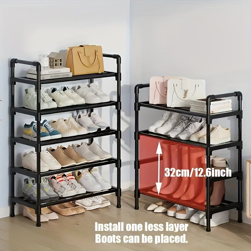 1pc Heavy-Duty Metal Shoe Rack with Multi-Tier -Standing Shelf, Space-Saving Shoe Storage Suitable for Doorway, Bedroom, Corridor - Sturdy Shoe Shelf with Frame & Layered Shelves for Small Apartments, Modern Shoe Cabinet