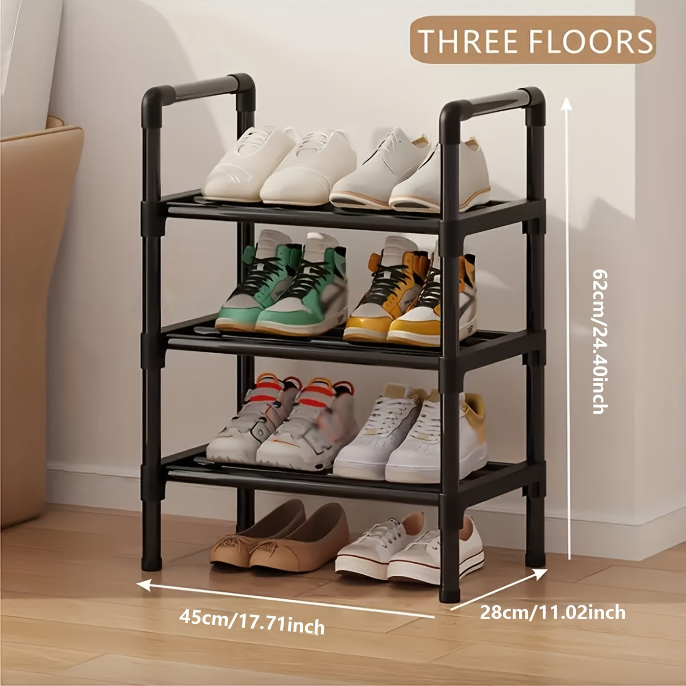 1pc Heavy-Duty Metal Shoe Rack with Multi-Tier -Standing Shelf, Space-Saving Shoe Storage Suitable for Doorway, Bedroom, Corridor - Sturdy Shoe Shelf with Frame & Layered Shelves for Small Apartments, Modern Shoe Cabinet