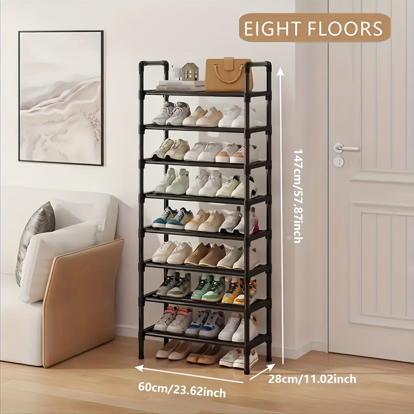 1pc Heavy-Duty Metal Shoe Rack with Multi-Tier -Standing Shelf, Space-Saving Shoe Storage Suitable for Doorway, Bedroom, Corridor - Sturdy Shoe Shelf with Frame & Layered Shelves for Small Apartments, Modern Shoe Cabinet