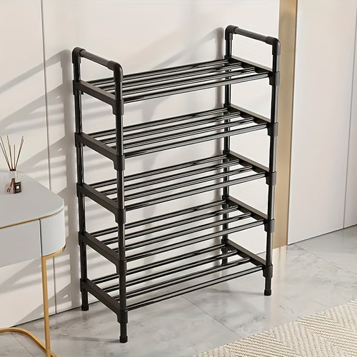 1pc Heavy-Duty Metal Shoe Rack with Multi-Tier -Standing Shelf, Space-Saving Shoe Storage Suitable for Doorway, Bedroom, Corridor - Sturdy Shoe Shelf with Frame & Layered Shelves for Small Apartments, Modern Shoe Cabinet