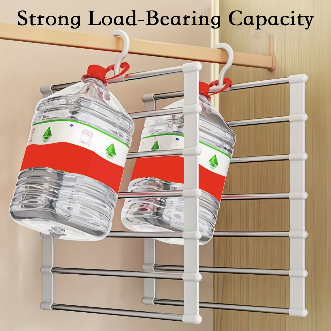 Set of 3 Collapsible Multi-Tier Trouser Hangers, Designed to Save Space, Made of Stainless Steel with a Non-Slip Feature, Ideal for Organizing Wardrobes at for home Or for Retail Displays, Perfect for Jeans, Pants, Shirts, Towels