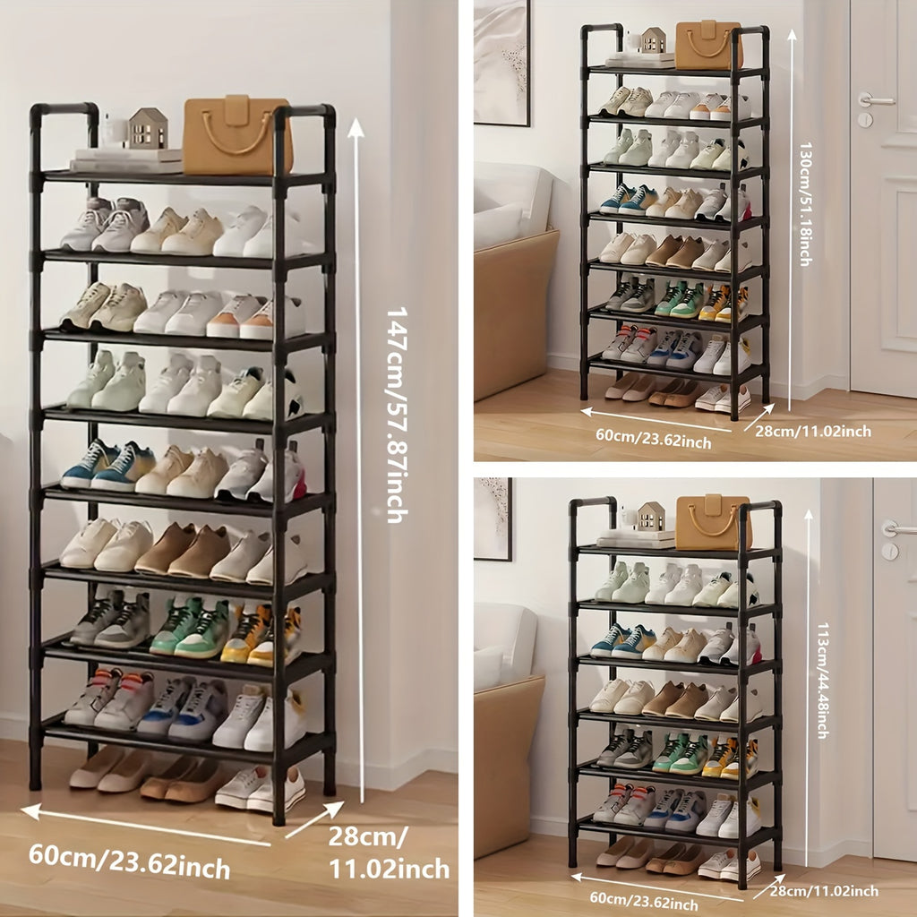 1pc Heavy-Duty Metal Shoe Rack with Multi-Tier -Standing Shelf, Space-Saving Shoe Storage Suitable for Doorway, Bedroom, Corridor - Sturdy Shoe Shelf with Frame & Layered Shelves for Small Apartments, Modern Shoe Cabinet