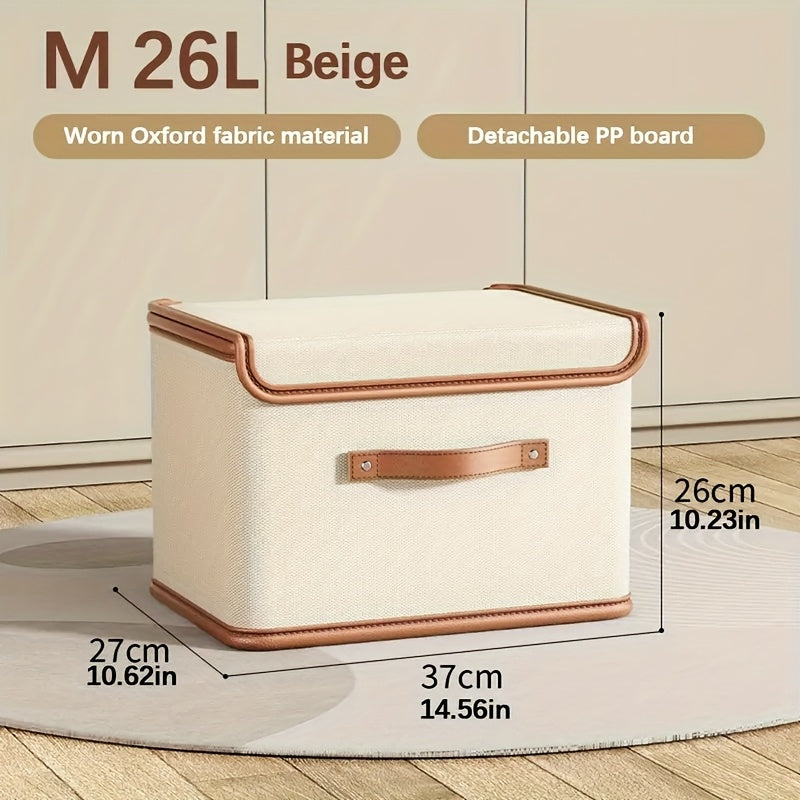 2-Pack Large Foldable Storage Bins With Lids, Multifunctional Clothes Organizer For Travel, Home, Dorm, Bedroom, Closet, Under-Bed Storage