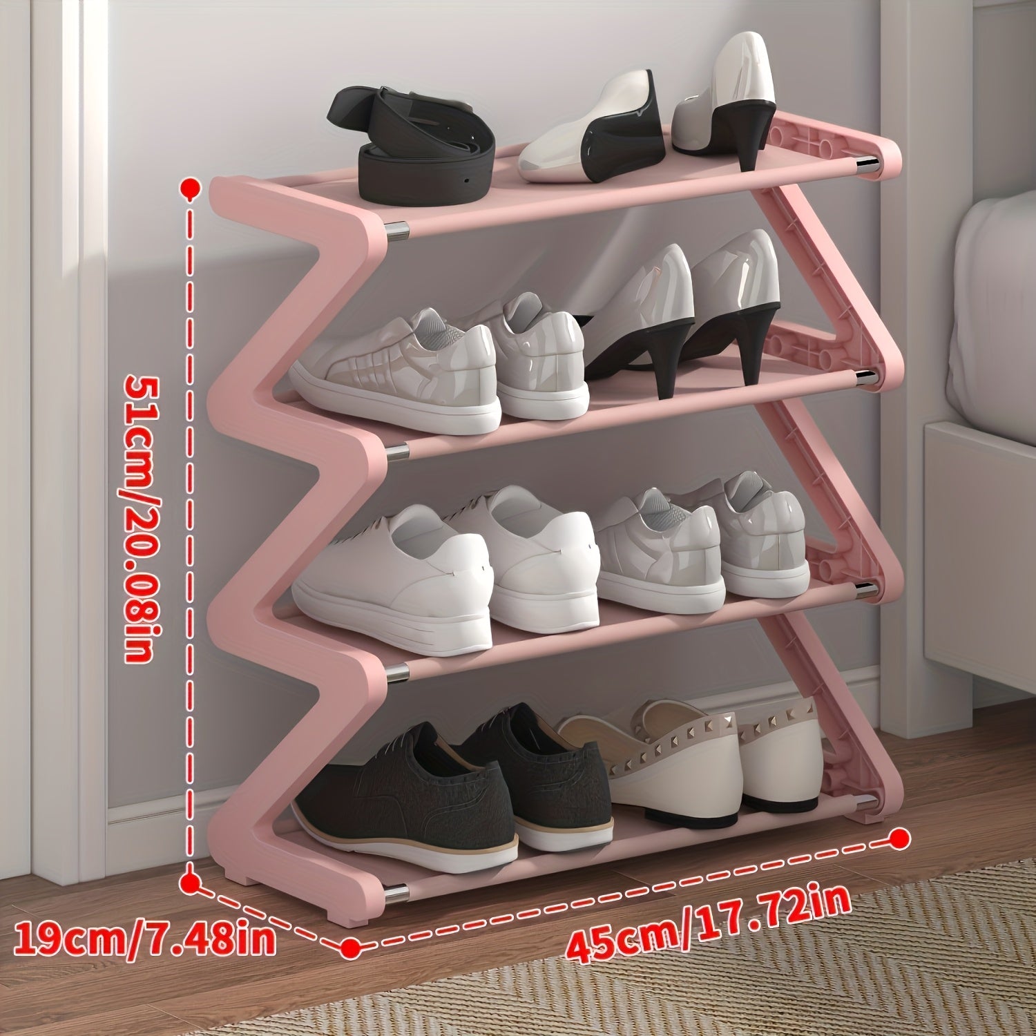 1pc Multi-Layer Simple Shoe Rack, Household Doorway Multi-Layer Storage Shoe Cabinet, Student Dormitory Under Table Miscellaneous Shoe Storage Shelf for Entryway, Doorway, Bedroom, Hallway Simple Household Shoe Storage Organizer