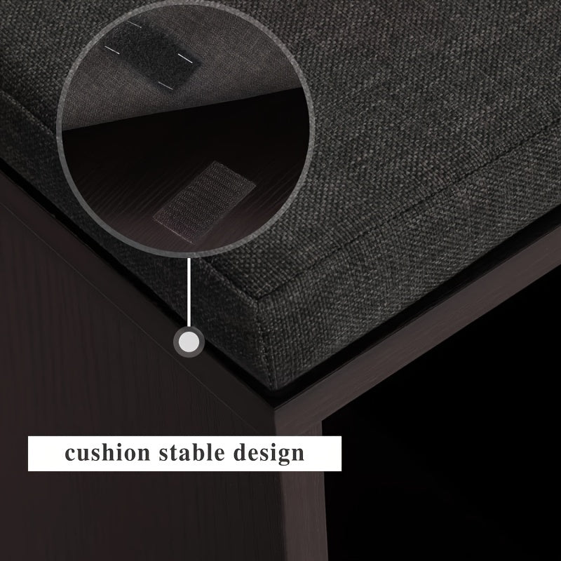 Shoe Storage Bench, Entryway Bench with Storage, 3-Tier Shoe Rack Bench 10 Cubbies Adjustable Shelves Shoe Organizer Shelf for Hallway Front Door Living Room Bedroom