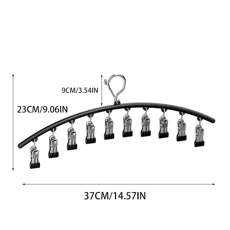 Space-Saving Hanger 6pcs\u002F4pcs\u002F2pcs\u002F1pc, Space-Saving Stainless Steel Hanger With 10 Clips- Easy Install, Clothes Hangers For Cars Wall-Mounted Organizer For Yoga Pants, Leggings& Socks