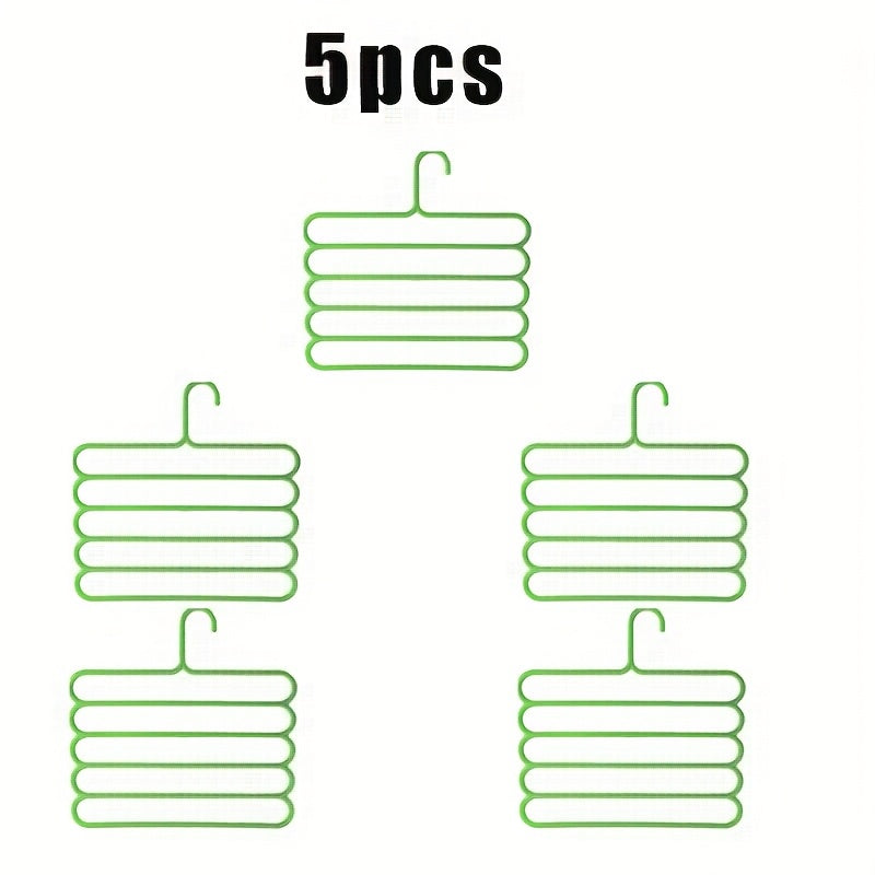 5pcs Heavy-Duty Plastic 5-Tier Pants & Scarf Hanger Rack with Anti-Slip Shelves - Multi-Layer Clothing Shelf for Retail Store Wardrobe Display, Space-Saving Garment Rack (Compatible with & Commercial Use)