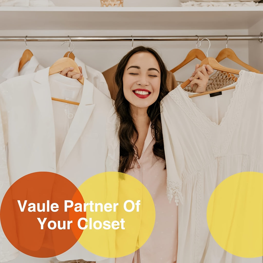 30\u002F20\u002F10pcs Heavy-Duty Solid Wood Clothes Hangers - Suitable for Heavy Coats, Jackets, Dresses - Space-Saving Sturdy Standalone Hangers Suitable for Home, Office, Hotel; Durable Wood Hangers for Wardrobe, Wood for Fashion Enthusiasts