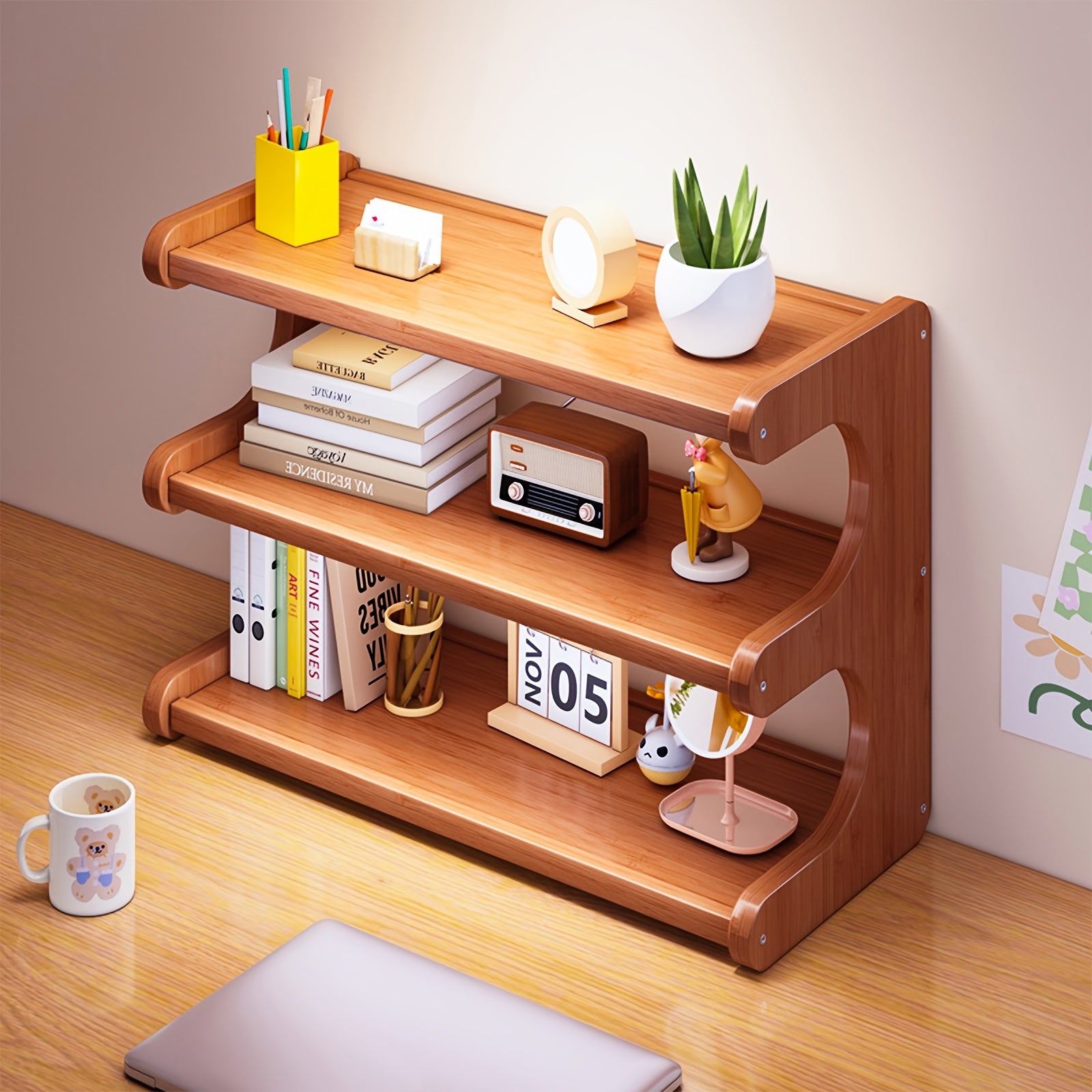 3\u002F5\u002F6-tier Shoe Rack, Practical Storage Shelf, Space-saving Design, Multi-layer Independent Storage Rack, Wood Grain Finish, Easy to Assemble, Self-standing Cube Shoe Storage Rack, Suitable for Dorm Rooms and Entryways, Easy to Assemble, Brown