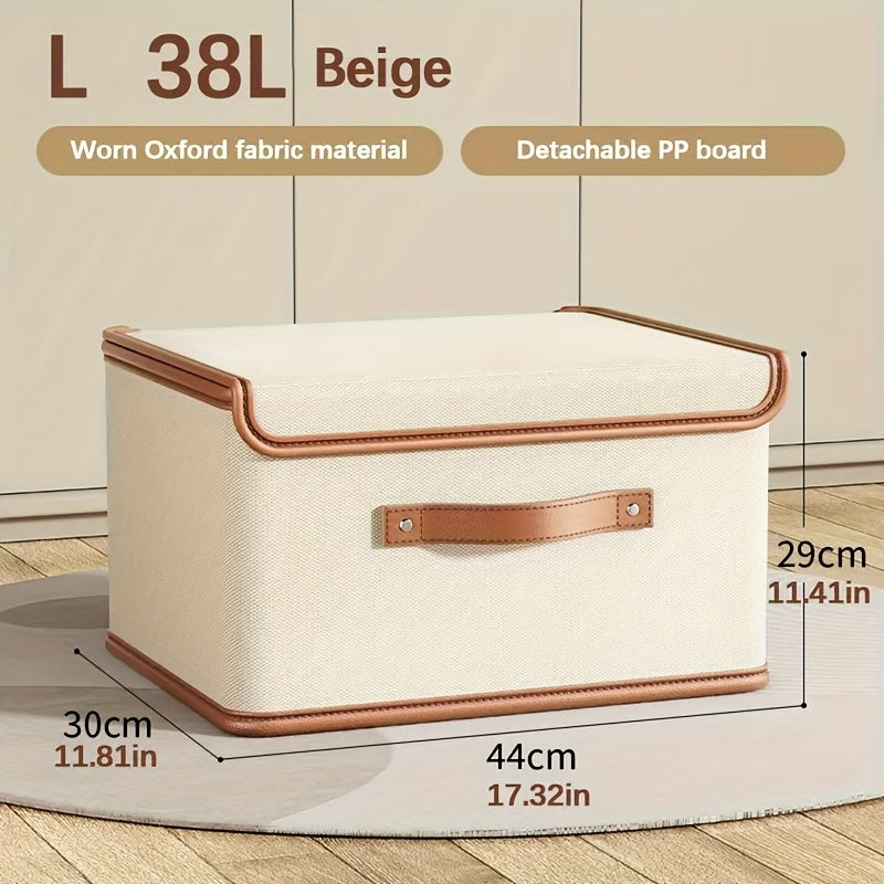 2-Pack Large Foldable Storage Bins With Lids, Multifunctional Clothes Organizer For Travel, Home, Dorm, Bedroom, Closet, Under-Bed Storage