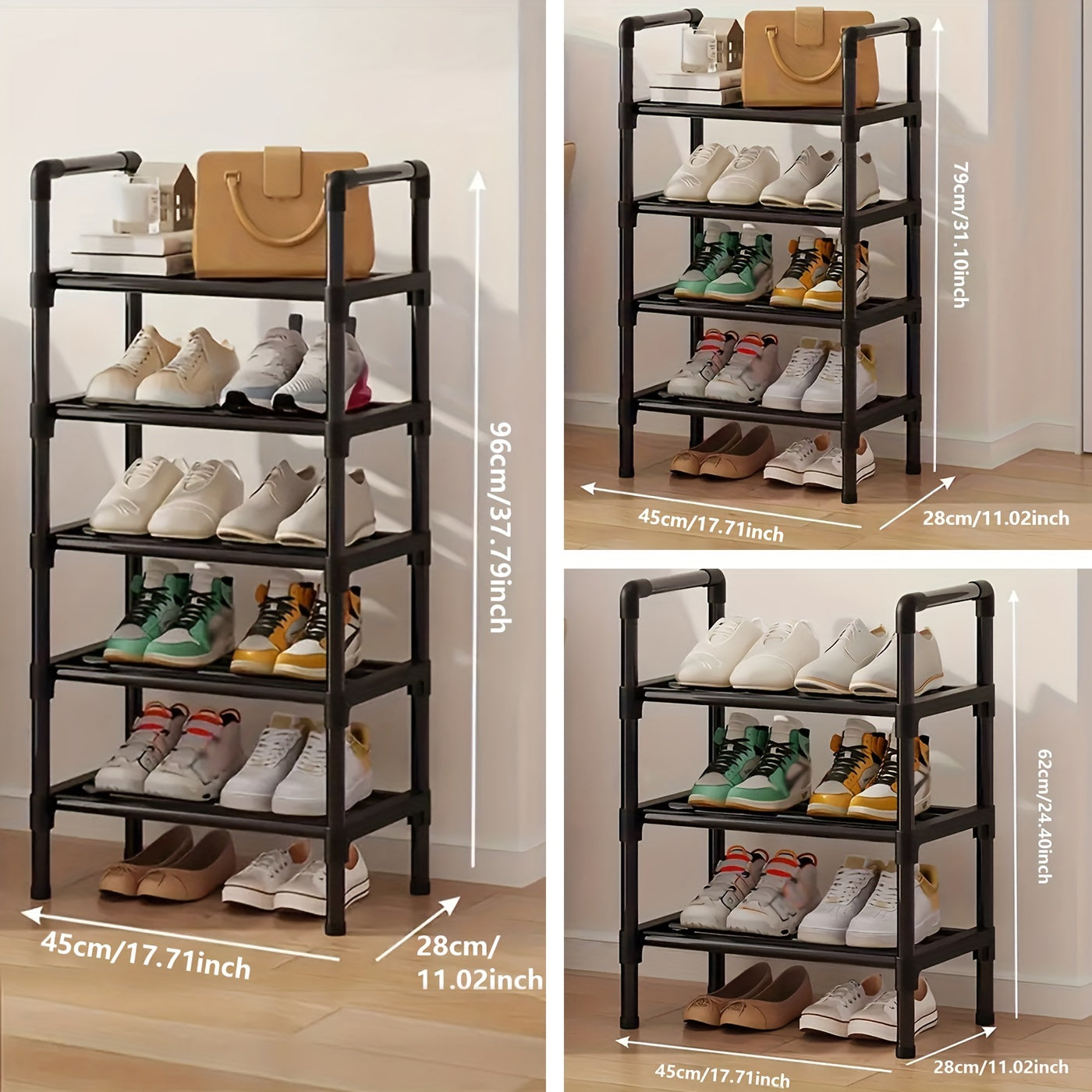 1pc Heavy-Duty Metal Shoe Rack with Multi-Tier -Standing Shelf, Space-Saving Shoe Storage Suitable for Doorway, Bedroom, Corridor - Sturdy Shoe Shelf with Frame & Layered Shelves for Small Apartments, Modern Shoe Cabinet