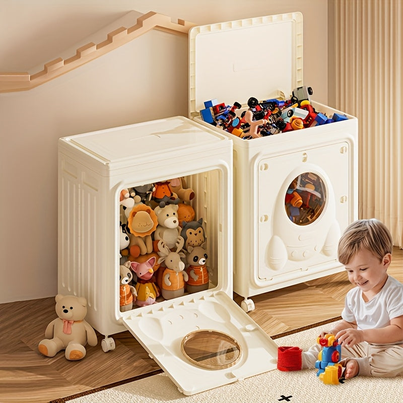 160-Liter Large Capacity Storage Box with Transparent Window & Front\u002FTop Openings - Heavy-Duty Plastic Organizer for Clothes, Toys, Jewelry, Office Supplies, Under-Bed Storage