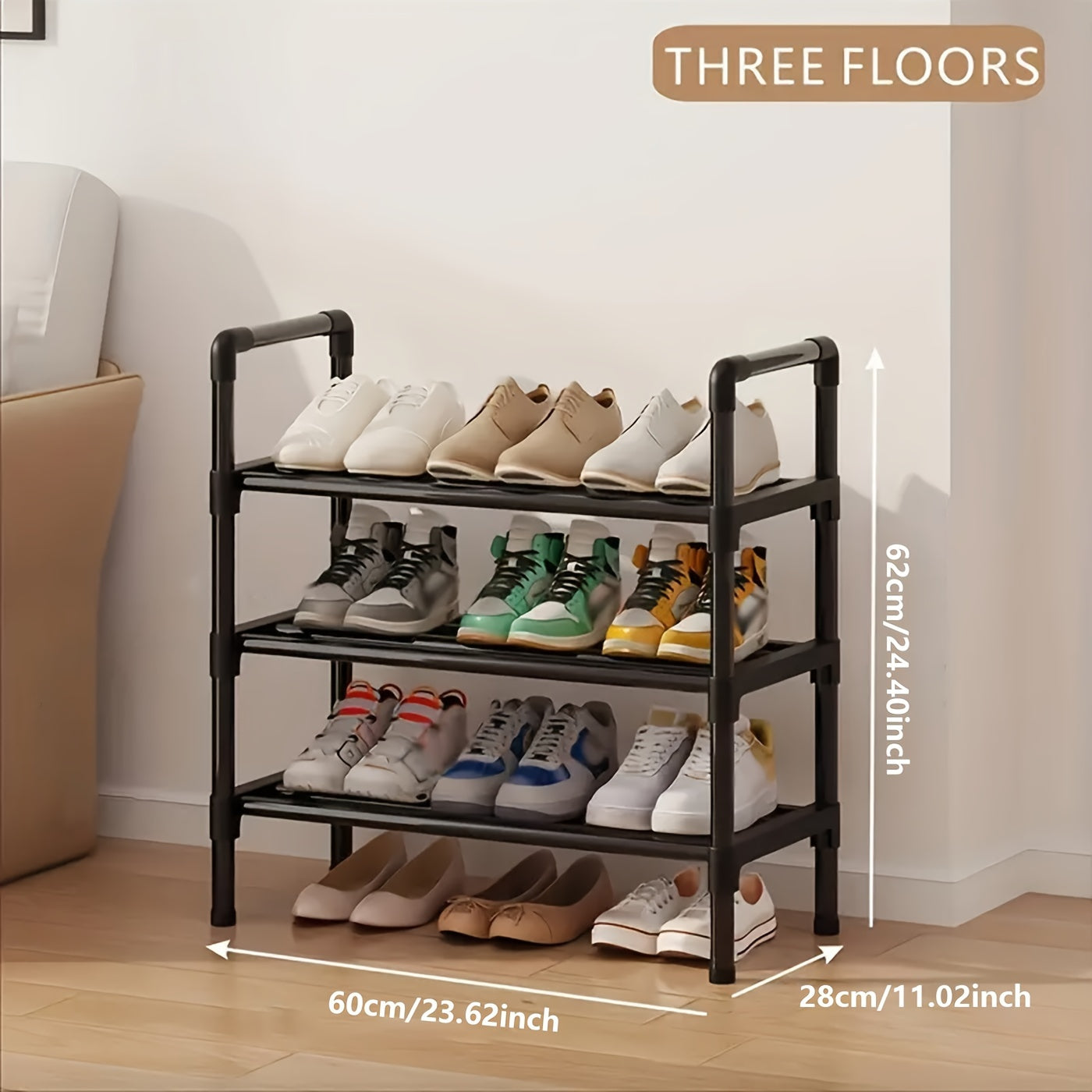 1pc Heavy-Duty Metal Shoe Rack with Multi-Tier -Standing Shelf, Space-Saving Shoe Storage Suitable for Doorway, Bedroom, Corridor - Sturdy Shoe Shelf with Frame & Layered Shelves for Small Apartments, Modern Shoe Cabinet